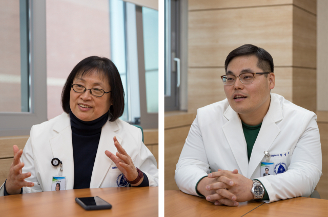 대구가톨릭대학교 의대 의학통계학교실 신임희 주임교수(왼쪽)와 곽상규 교수.