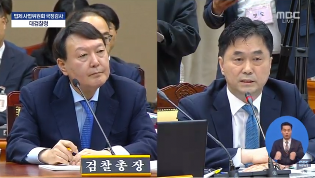 대검찰청 국정감사. 김종민 의원 질의. MBC 캡처