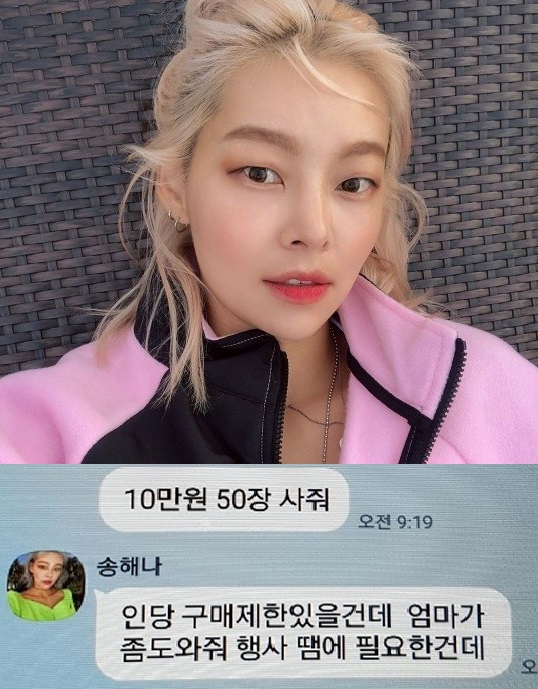 사진. 송해나 sns