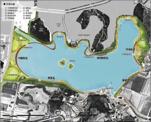 경북도청 신도시 호민지 수변생태공원 조성 계획도. 경북개발공사 제공