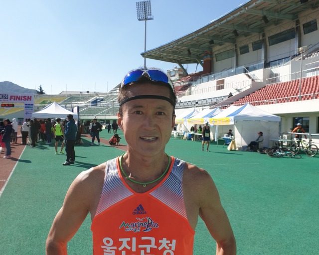 2019 김천전국마라톤대회 남자 하프코스 1등 장성연 씨. 이현주 기자