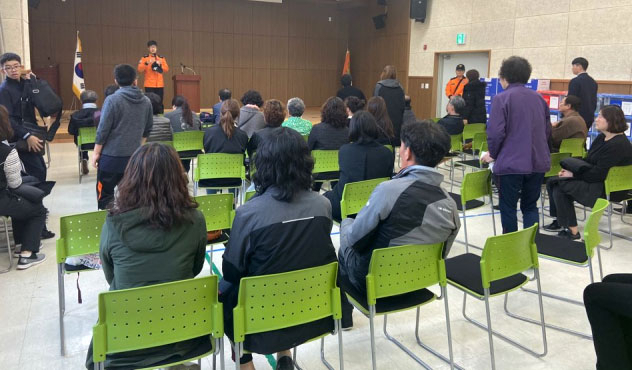 4일 대구 강서소방서에서 열린 독도 헬기 추락 사고 브리핑 현장. =이통원 기자