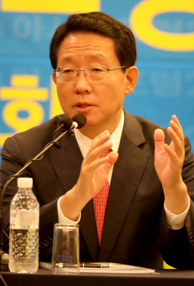 김상훈 국회의원이 11일 열린 아시아포럼21 초청 정책토론회에 참석해 발언하고 있다. 아시아포럼21 제공