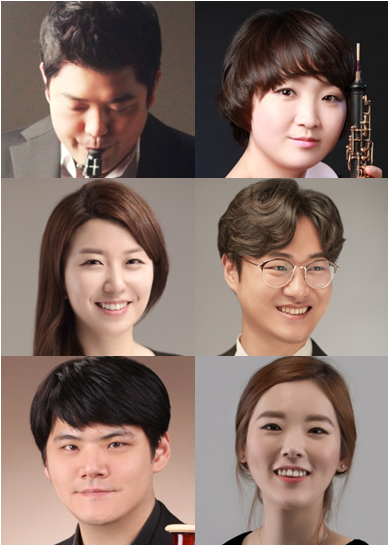 디 홀츠 우드윈드 6중주. 왼쪽 위부터 시계방향으로 클라리넷 김민수, 오보에 박선경, 호른 김태혁, 피아노 문민영, 바순 배현욱, 플룻 황효정. 대구콘서트하우스 제공