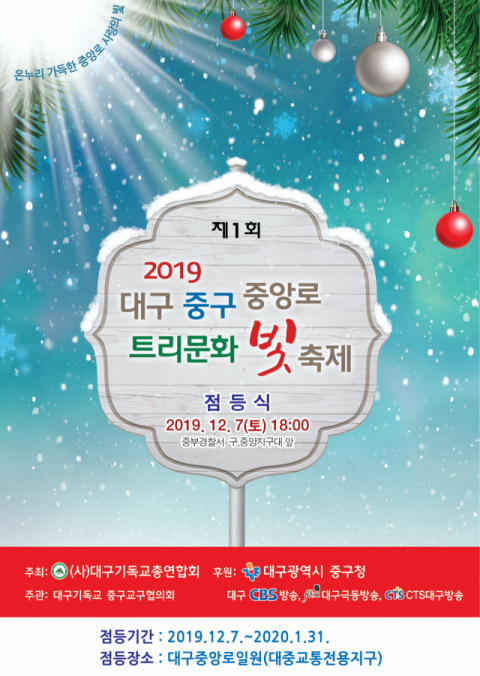 2019 대구 중구 중앙로 트리문화 빛 축제