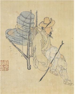 비단에 담채, 16.5×13.3㎝, 간송미술관 소장