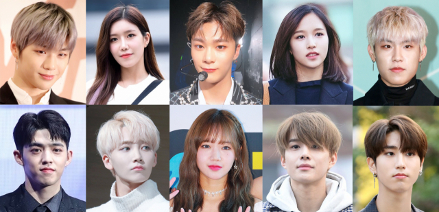 올해 하반기에 건강 등의 문제로 활동중단을 선언한 아이돌들. (왼쪽 위부터 시계방향으로) 강다니엘, 