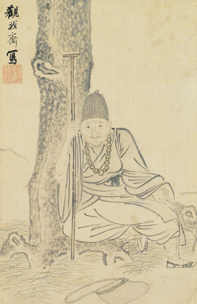 비단에 담채, 26.8×17.2㎝, 간송미술관 소장