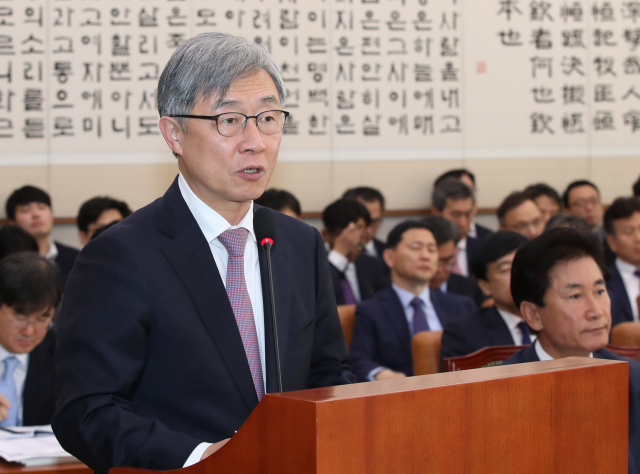최재형 감사원장이 지난 11월 5일 국회 법사위 전체회의에서 발언하고 있다. 연합뉴스