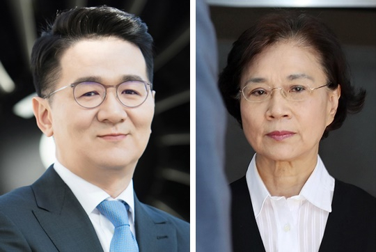 조원태 한진그룹 회장과 모친인 이명희 정석기업 고문. 연합뉴스