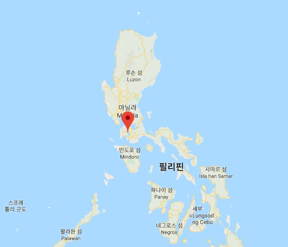 필리핀 마닐라 따알 화산 위치. 구글맵