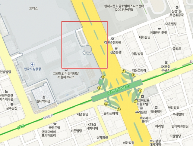 SMTOWN(에스엠타운) 코엑스 아티움 인근. 네이버 지도