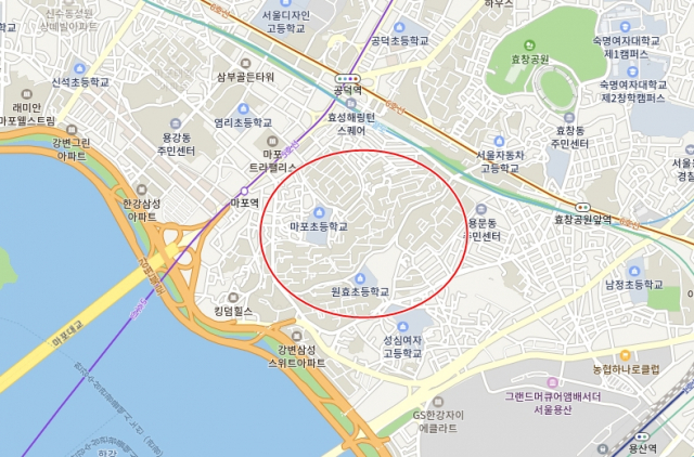 서울 마포구 도화동. 네이버 지도