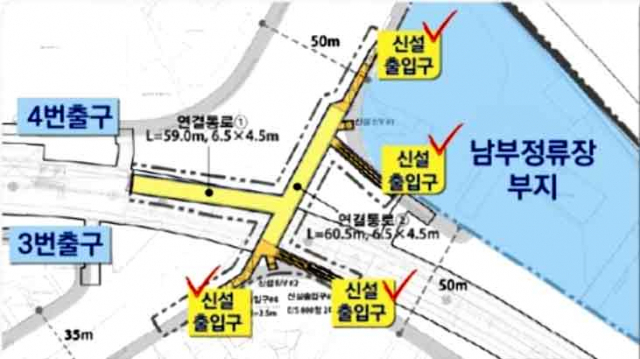 만촌역 지하연결 통로 및 출입구 설치계획도. [김부겸 의원실 제공]