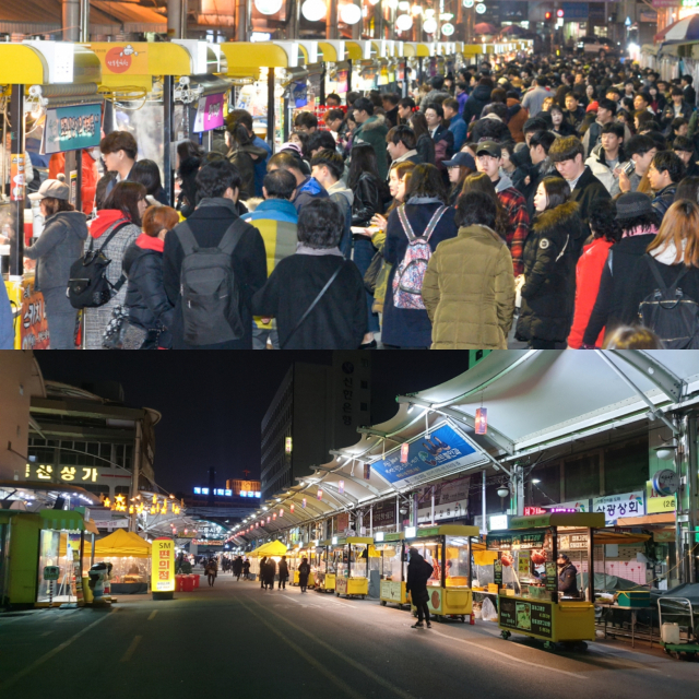 8일 찾은 대구 중구 서문시장 야시장이 신종코로나 여파로 한산한 모습을 보였다. 이주형 기자. 매일신문DB