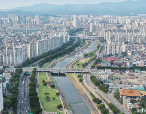 대구 신천을 따라 조성된 도시 바람길숲의 모습. 대구시 제공