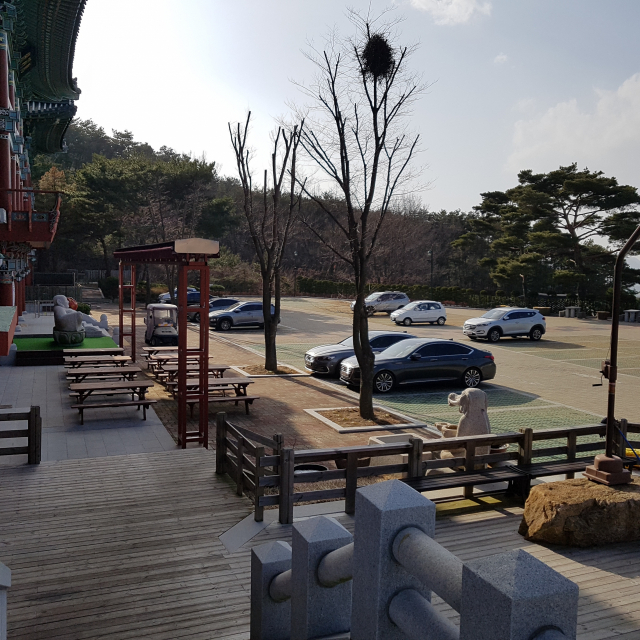 주말이면 700~1천대의 차량으로 북적이던 팔공산 도림사의 주차장이 지난 22일 오후에는 코로나19(우한폐렴) 확산에 따라 인적이 끊기면서 사찰과 종무소 직원 차량만 썰렁하게 주차되어 있다. (다른 사진은 시민의 발길이 끊긴 도림사의 모습) 석민 선임기자