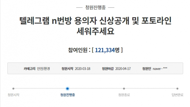 텔레그램 n번방 사건이 대중에 알려지면서 어제인 18일 청와대 국민청원 게시판에는