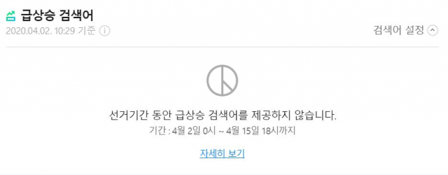 네이버 실시간 검색어 서비스 중단. 네이버 캡처