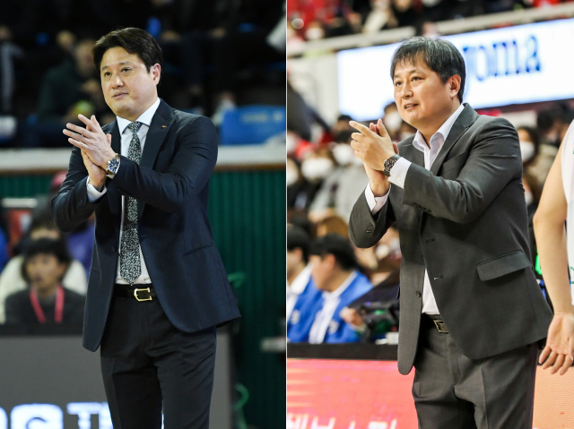 2019-2020시즌 프로농구가 신종 코로나바이러스 감염증(코로나19) 때문에 중도에 종료된 가운데 올해 감독상 수상자가 누가 될 것인지에 팬들의 관심이 쏠린다. 왼쪽부터 SK 문경은 감독과 DB 이상범 감독. 연합뉴스