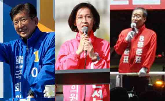 (왼쪽부터) 이상식, 이인선, 홍준표 후보.