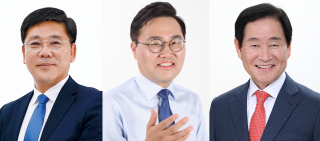 대구 달서갑 총선 후보들. 왼쪽부터 더불어민주당 권택흥 후보, 미래통합당 홍석준 후보, 무소속 곽대훈 후보. 매일신문 DB
