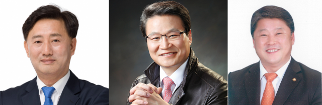 대구 달서 병에 출마한 후보들. 왼쪽부터 더불어민주당 김대진 후보, 미래통합당 김용판 후보, 우리공화당 조원진 후보. 매일신문 DB