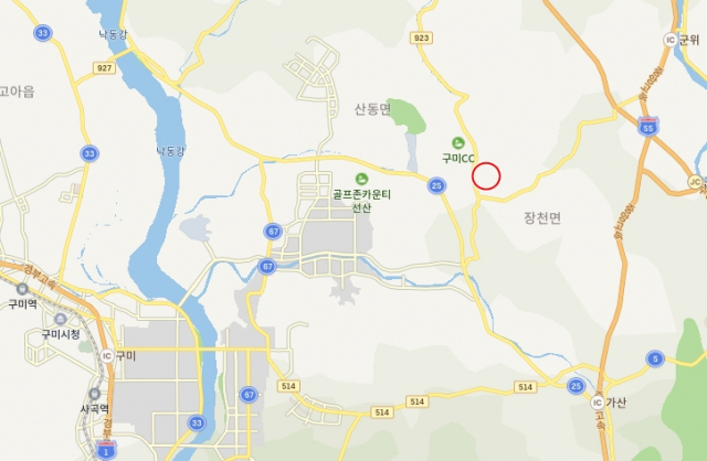 경북 구미시 장천면 상림리 위치. 네이버 지도