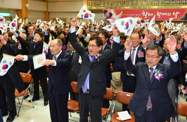 경상북도는 2015년 4월 19일 경북도청 강당에서 제55주년 4·19혁명 기념식(사진)을 열었다. 매일신문DB