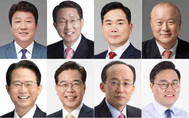 (상단 왼쪽부터) 강대식, 김상훈, 김승수, 김희국 당선인 (하단 왼쪽부터) 류성걸, 송언석, 추경호, 홍석준 당선인