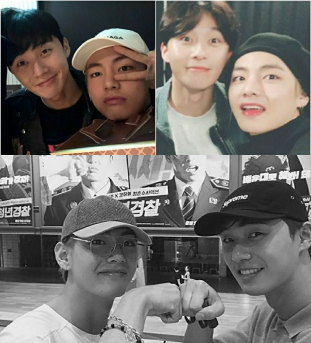 ▲ 배우 박서준과 방탄소년단 뷔
