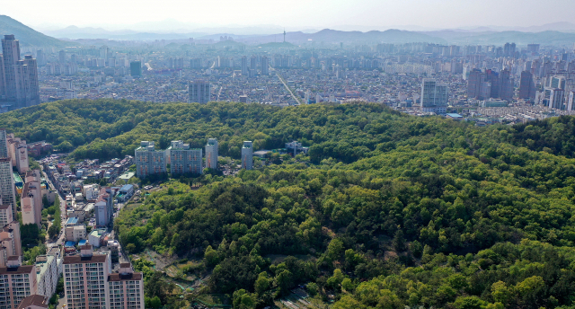 대구 수성구 범어공원의 모습. 대구시는 오는 6월 말 도시공원 일몰제를 앞두고 대구 도시공원 토지의 