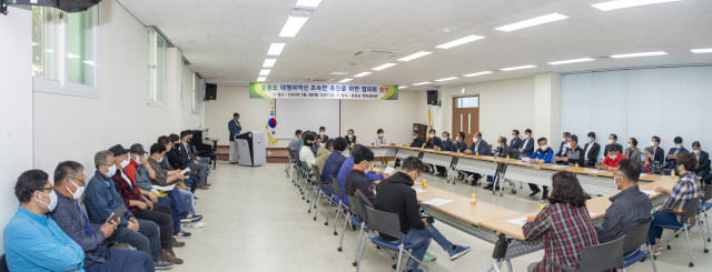 박국환(56) 사무국장이 울릉군민 서명운동 등 향후 활동계획에 대해 설명하고 있다. 협의회 제공