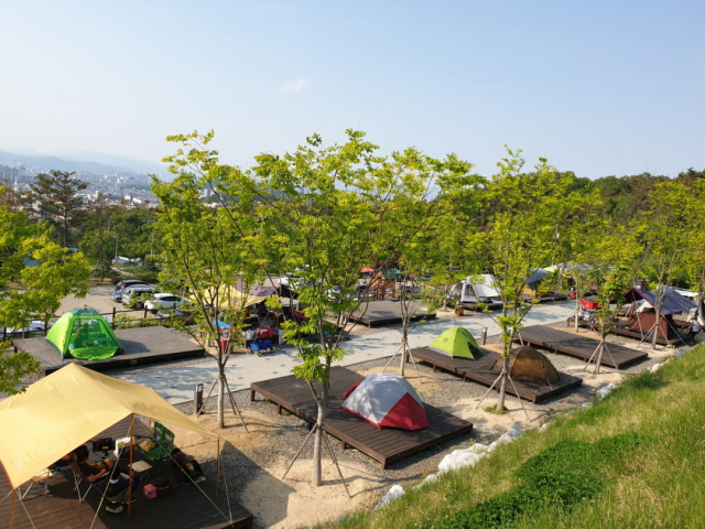 6일 재개장한 달서별빛캠프 캠핑장 전경. 달서구청 제공