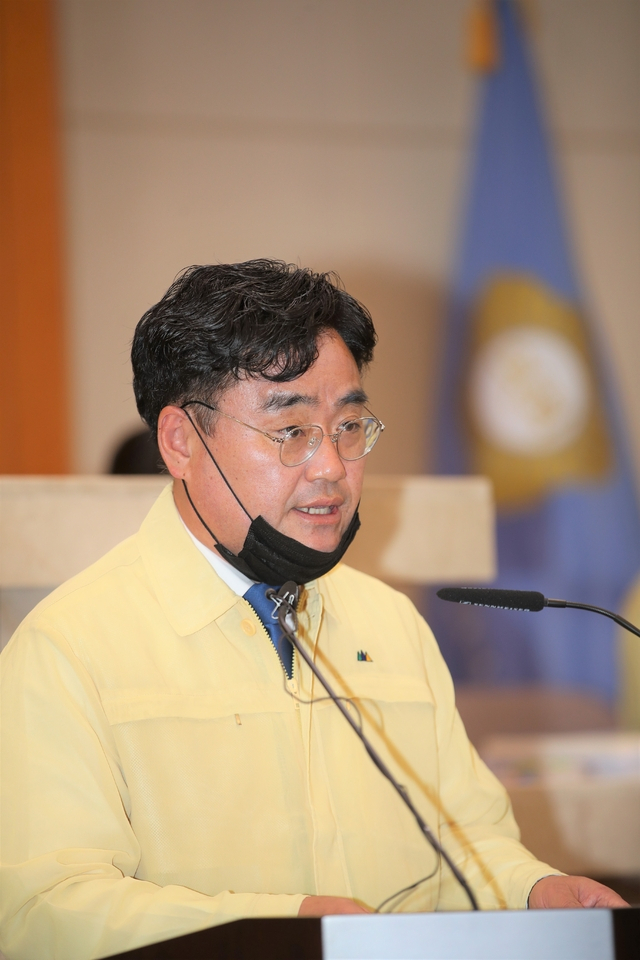 주해남 포항시의원이 5월8일 열린 임시회 본회의에서 5분 발언을 하고 있다. 포항시 의회 제공