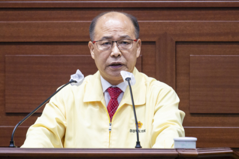 박판수 경북도의원이 12일 제315회 임시회 제3차 본회의에서 5분 발언을 하고 있다. 경북도 제공
