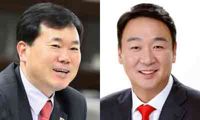 (왼쪽부터) 김승수, 정희용 당선인