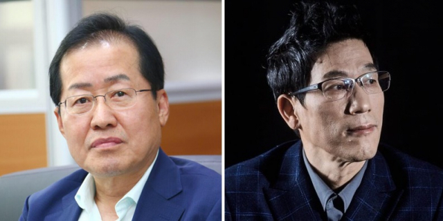 홍준표 전 자유한국당 대표(왼쪽)와 진중권 전 동양대 교수