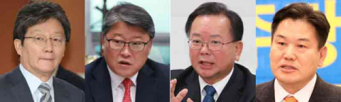 (왼쪽부터) 유승민, 조원진, 김부겸, 홍의락.
