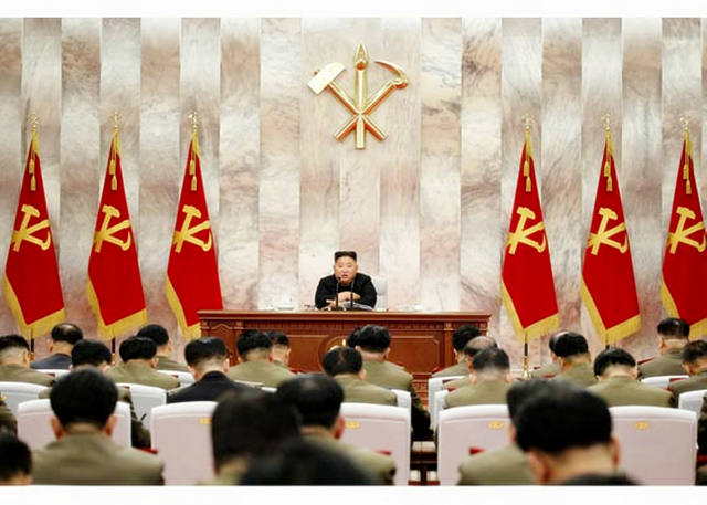 북한은 김정은 국무위원장이 당 중앙군사위원회 제7기 제4차 확대회의를 주재하고 있다. 연합뉴스
