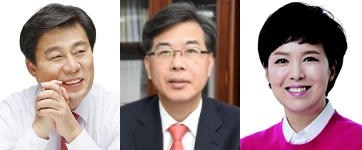 통합당 김선동 사무총장, 송언석 비서실장, 김은혜 대변인. 매일신문DB