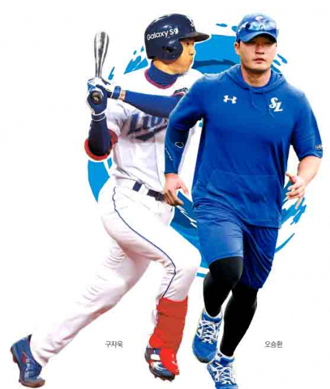 삼성라이온즈가 7일 인천 문학구장에서 SK와이번스와 3차전을 3대0 승리하고 자축하고 있다. 삼성라이온즈 제공