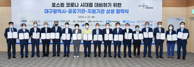 대구시와 혁신도시 공공기관 및 지원기관이 상생 협약식을 22일 체결했다. 대구시 제공