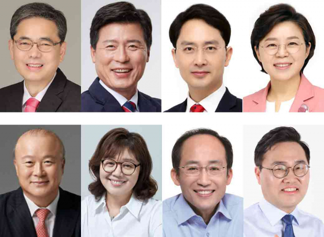 (상단 왼쪽부터) 곽상도, 구자근, 김병욱, 김정재 의원.(하단 왼쪽부터) 김희국, 양금희, 추경호, 홍석준 의원