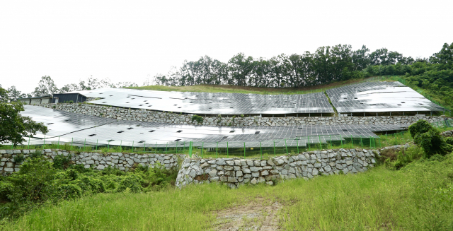 경북 상주시 한 산지에 위치한 태양광발전시설. 산림청