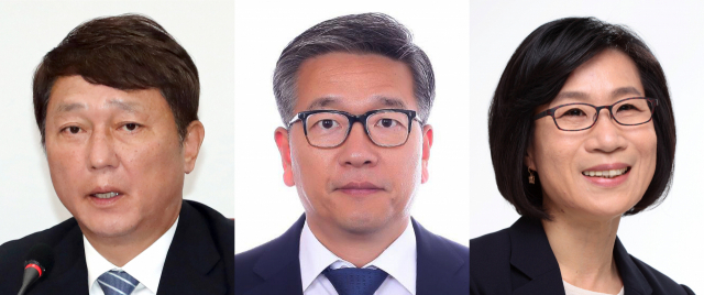 문재인 대통령은 10일 신임 청와대 정무수석에 더불어민주당 최재성 전 의원(왼쪽부터)을, 신임 민정수석에 김종호 감사원 사무총장, 시민사회수석에 김제남 청와대 기후환경 비서관을 내정했다. 연합뉴스