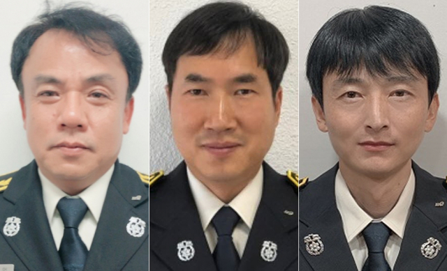 영주소방서 홍태문 소방위(왼쪽), 서정식 소방위, 지연수 소방장