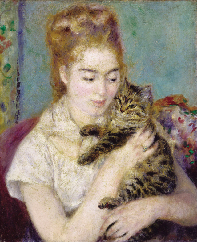 Auguste Renoir(르누아르) - Woman with a Cat(고양이를 안고 있는 여인, 1875)