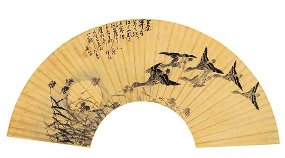 비단에 수묵담채, 24.5×51㎝, 개인 소장