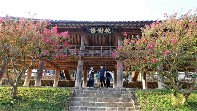 안동 병산서원 만대루를 받치는 기둥과 주춧돌을 바라보면 자연을 거스르지 않으려던 선현의 지혜가 도드라진다.